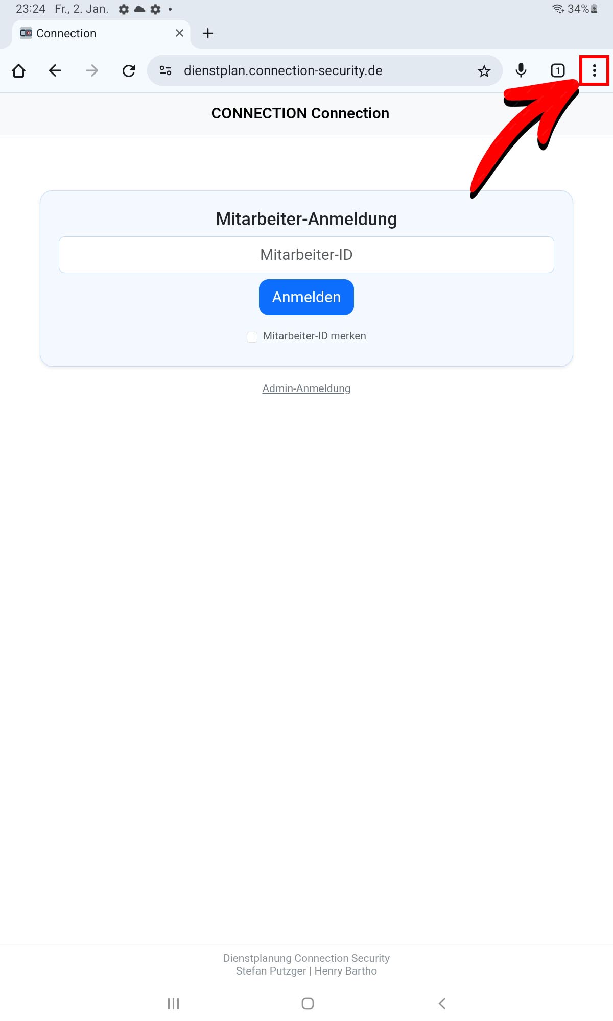 Schritt 2: Drei-Punkt-Menü in Chrome