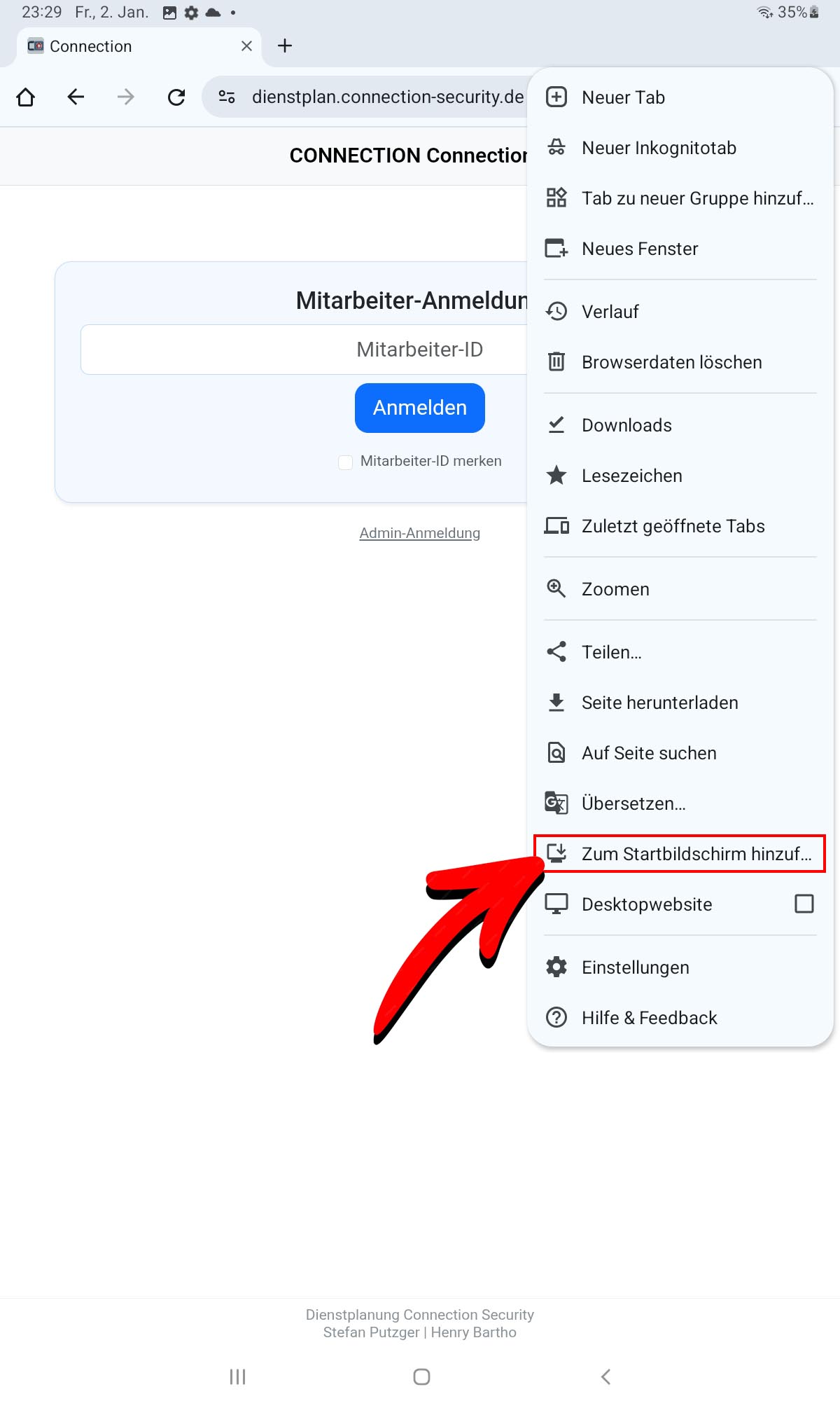 Schritt 3: Zum Startbildschirm hinzufügen